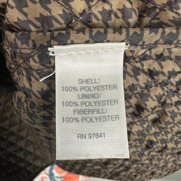 J. Jill Womens Large Quilted Coat Jacket Zip Button Brown Long Winter Warm - Picture 4 of 5